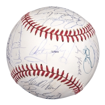 1988 National League All-Stars Team Signed OML All-Star Game Ueberroth Baseball With 32 Signatures Including Herzog, Carter, Maddux, and Sandberg (PSA/DNA)